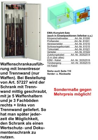 Waffenschrank Modell Wuppertal - Barmen 10 WH 1507 Höhe